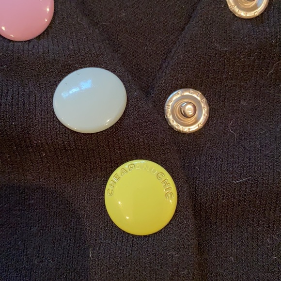 Moschino v neck cardigan with multi colour snaps - Picture 7 of 8
